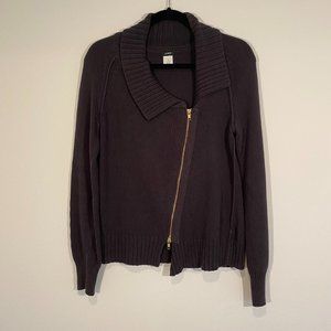 J. Crew navy asymmetrical zip sweater